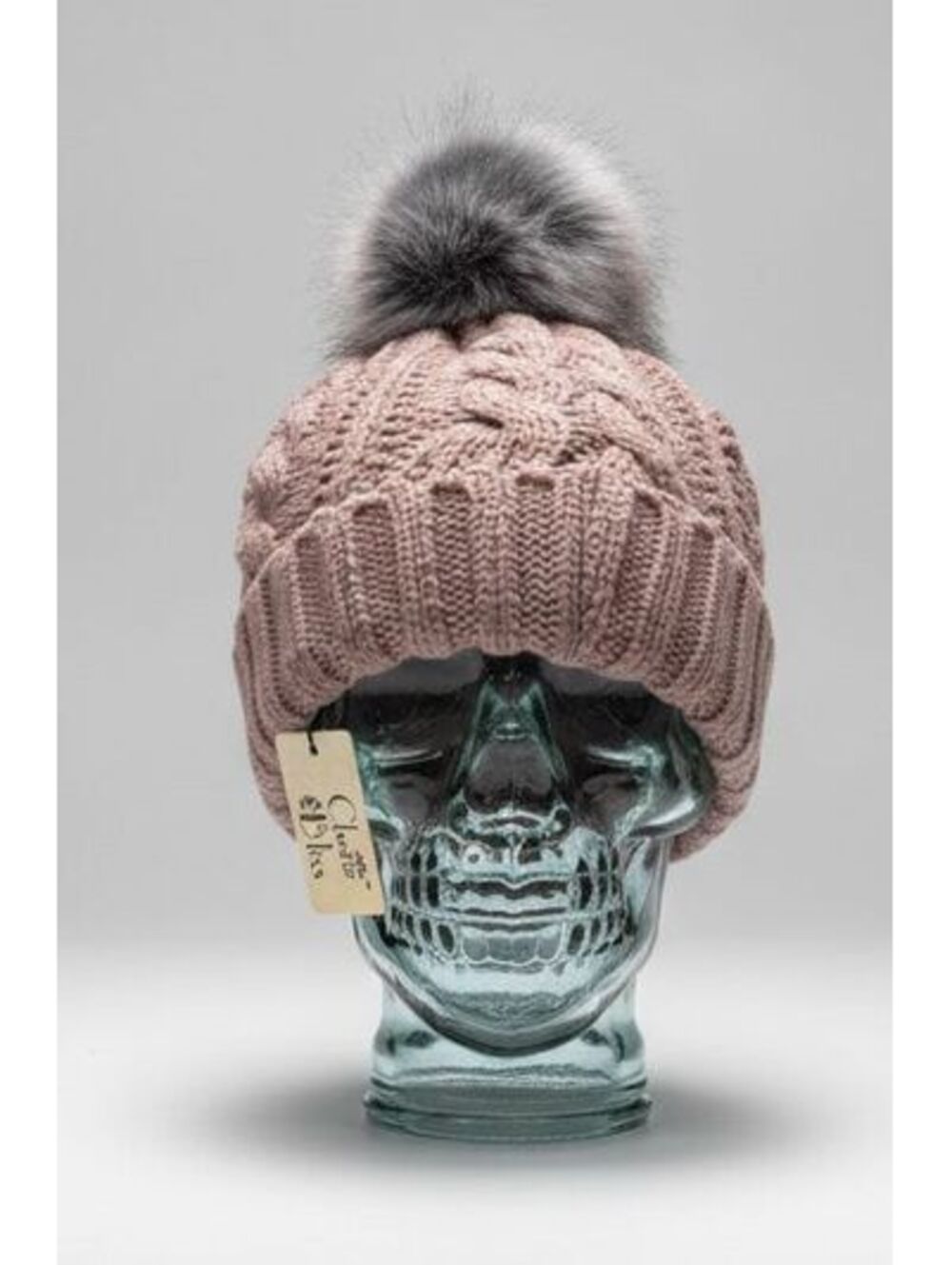 Pink Winter Hat Warm Knitted Women's Toque with Pom Pom, Brand New One Size